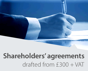 Shareholders' agreements drafted from £300 + VAT