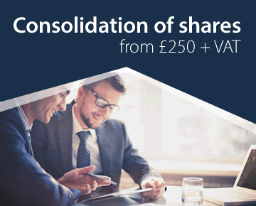 Consolidation of shares from £250 + VAT